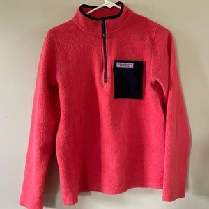 Vineyard Vines boys 1/4 zip pullover jacket size XL (18). Salmon 100% cotton